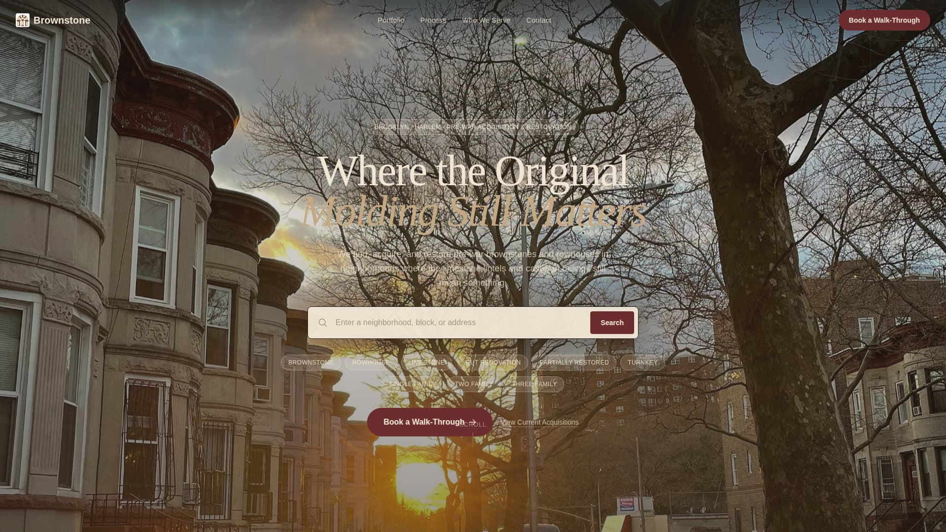 Brownstone - Prestigious Rowhouse Landing Page Template