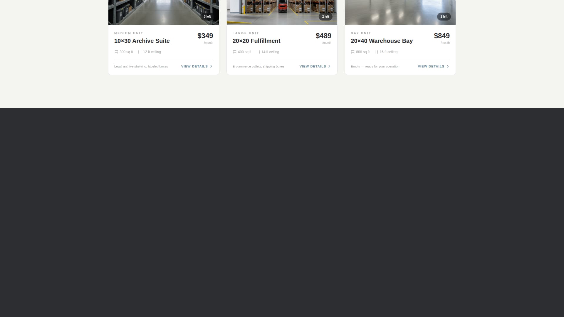 Vault - Architectural Selfstorage Landing Page Template