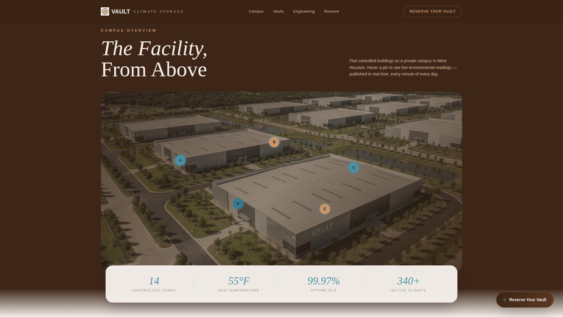Vault - Executive Climatestorage Landing Page Template