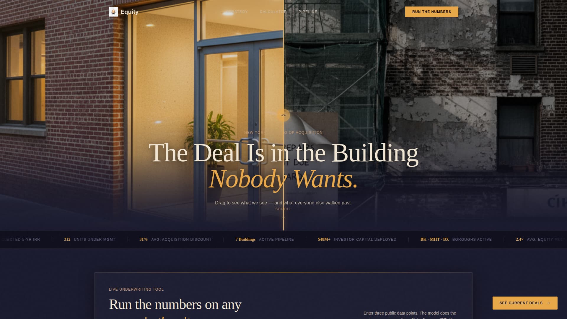 Equity - Immersive Co-op Landing Page Template