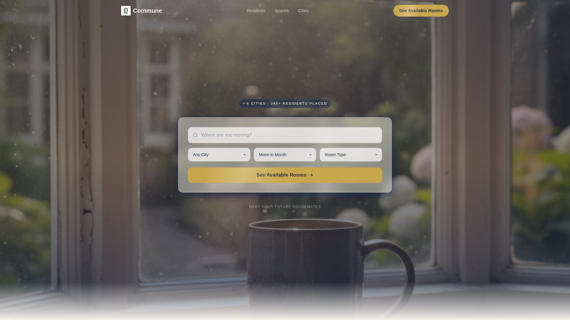 Commune - Pastoral Co-living Landing Page Template