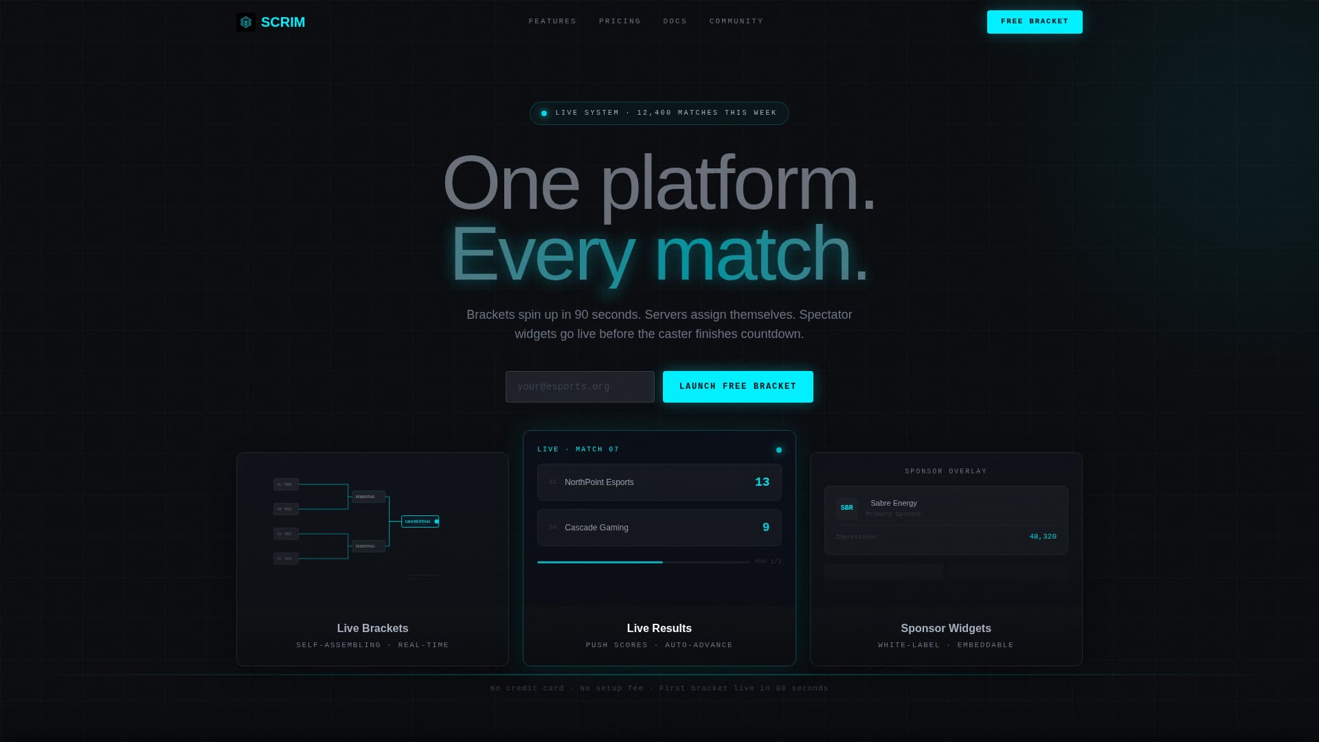 Arena — Competitive Gaming Landing Page Template