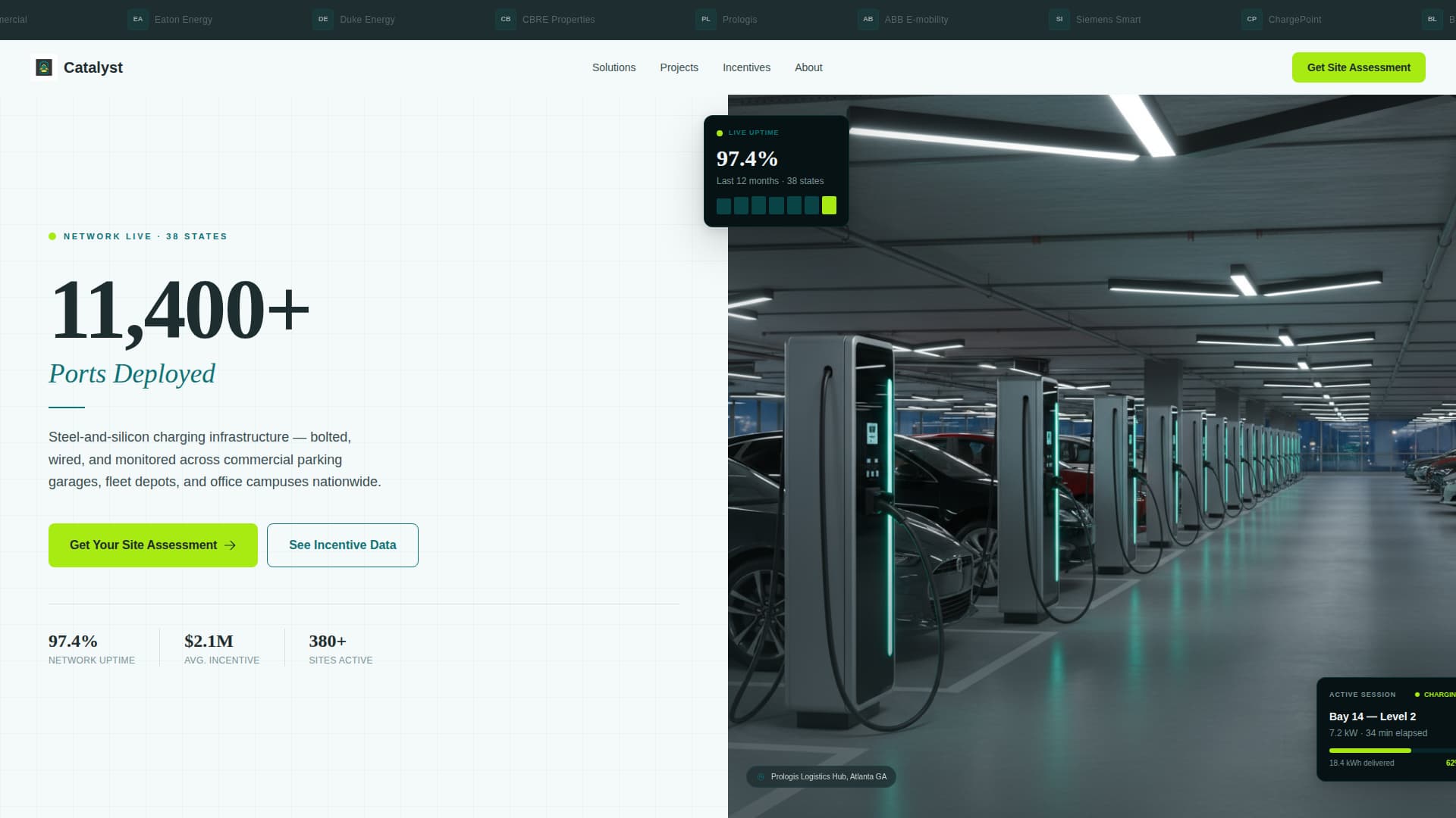 Catalyst - High-Voltage EV Charging Landing Page Template