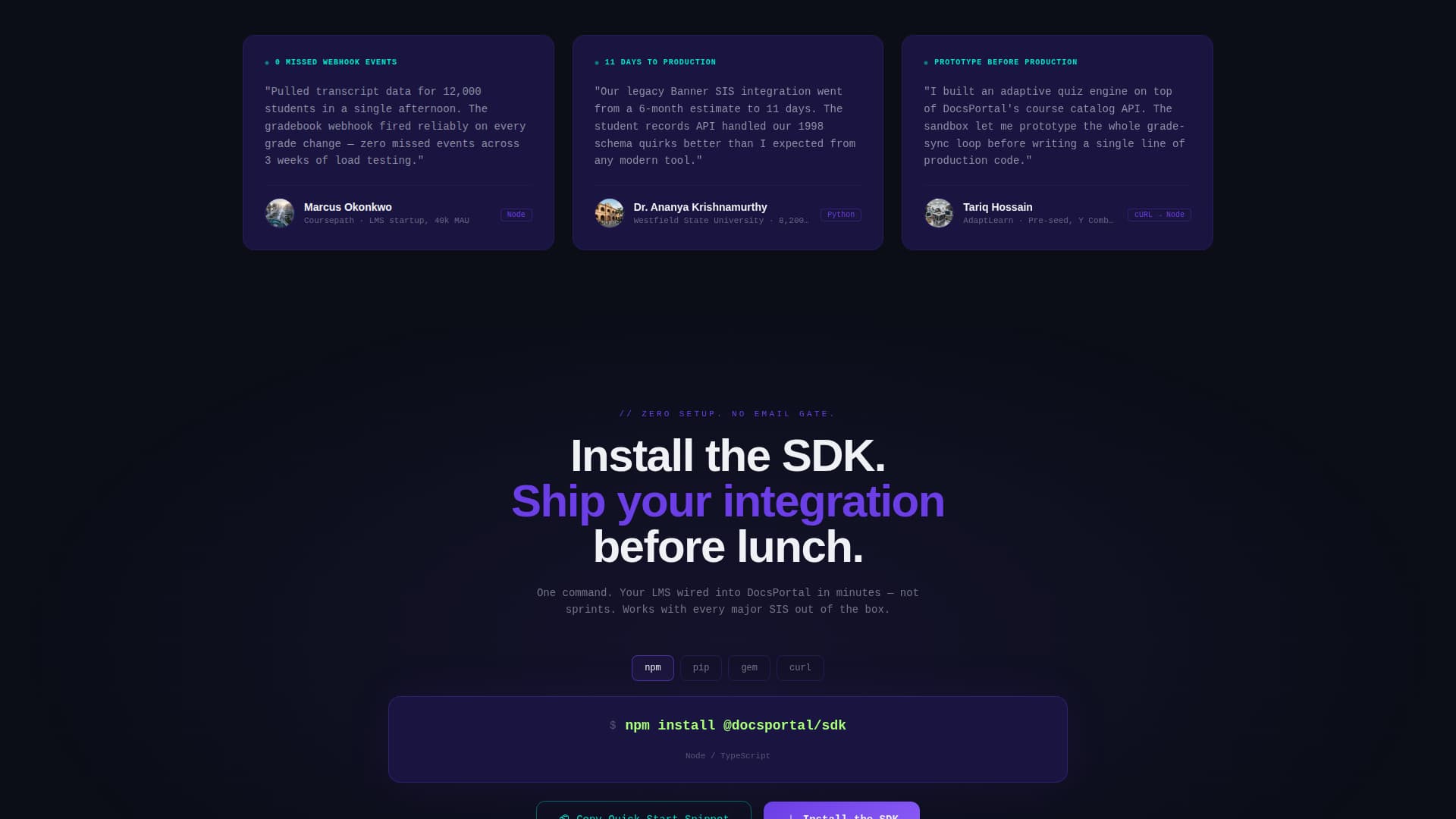 Docs - Interactive Edtech Landing Page Template