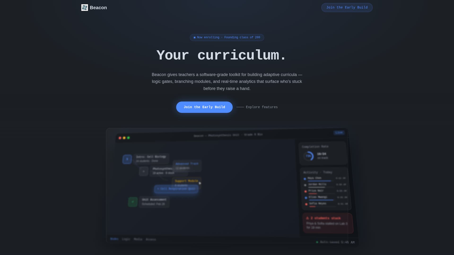 Beacon - Adaptive Edtech Landing Page Template