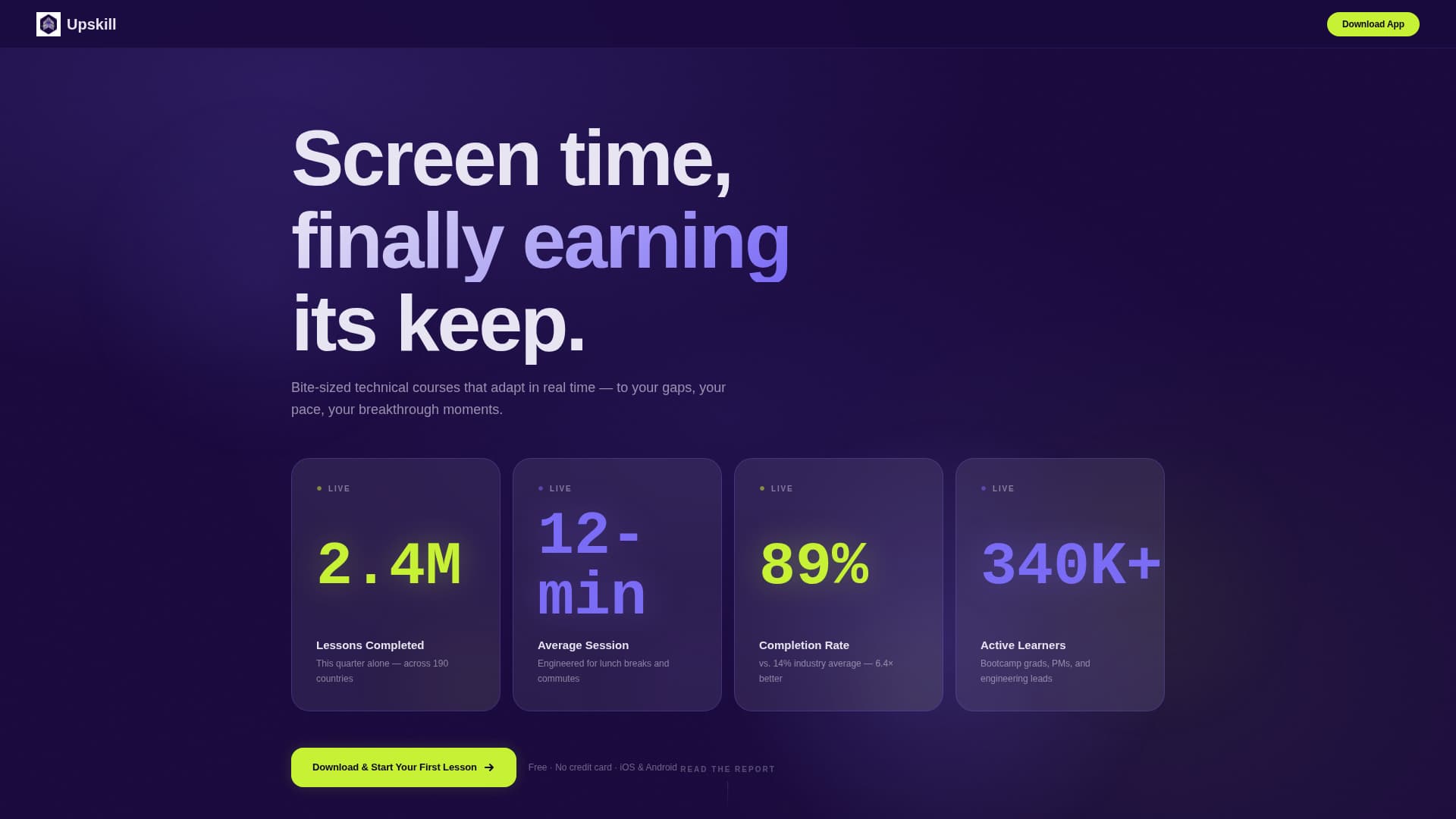 Upskill - Adaptive Edtech Landing Page Template