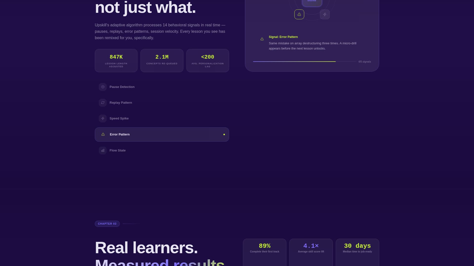 Upskill - Adaptive Edtech Landing Page Template