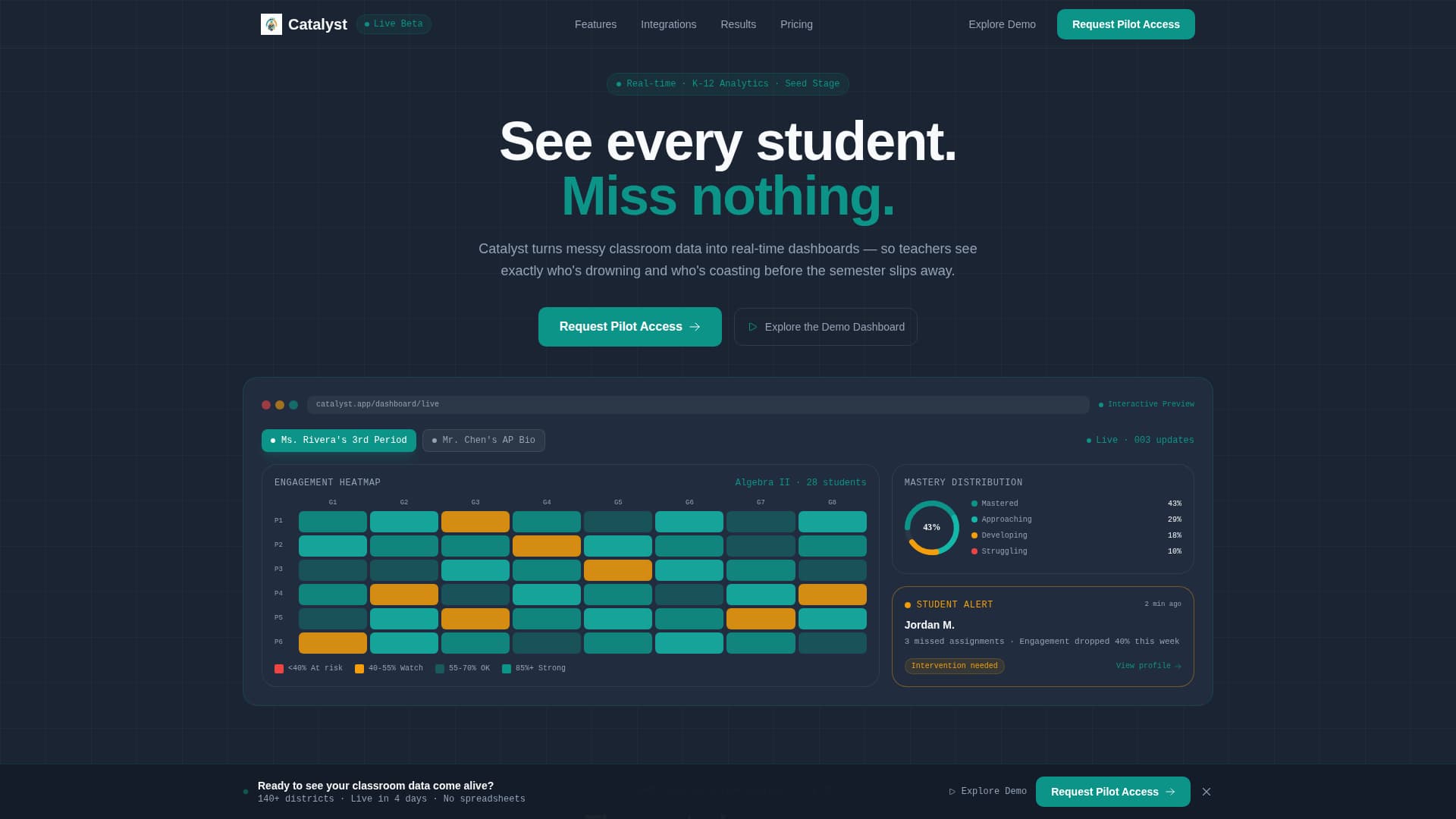 Catalyst - Real-Time Edtech Landing Page Template