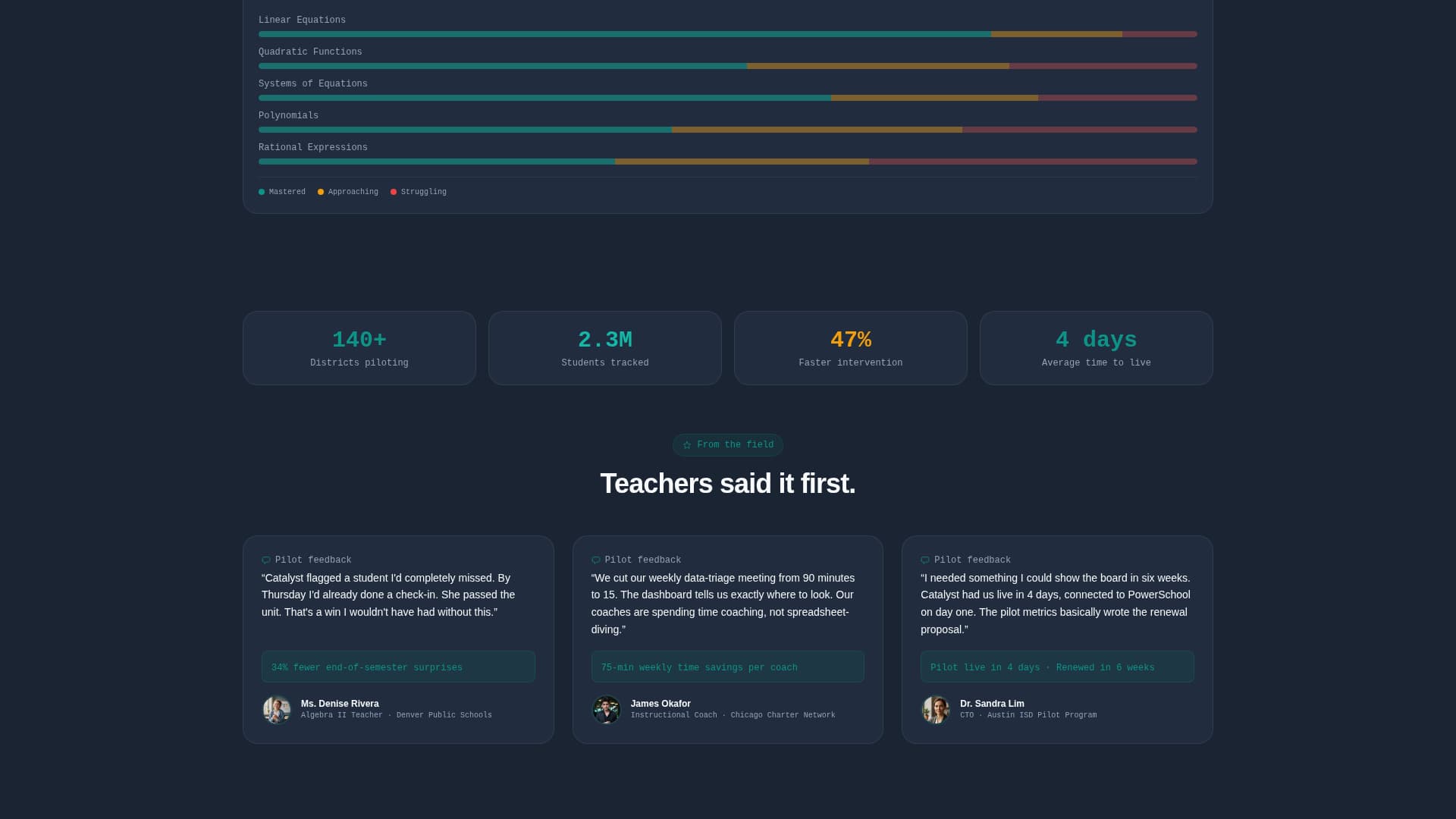 Catalyst - Real-Time Edtech Landing Page Template