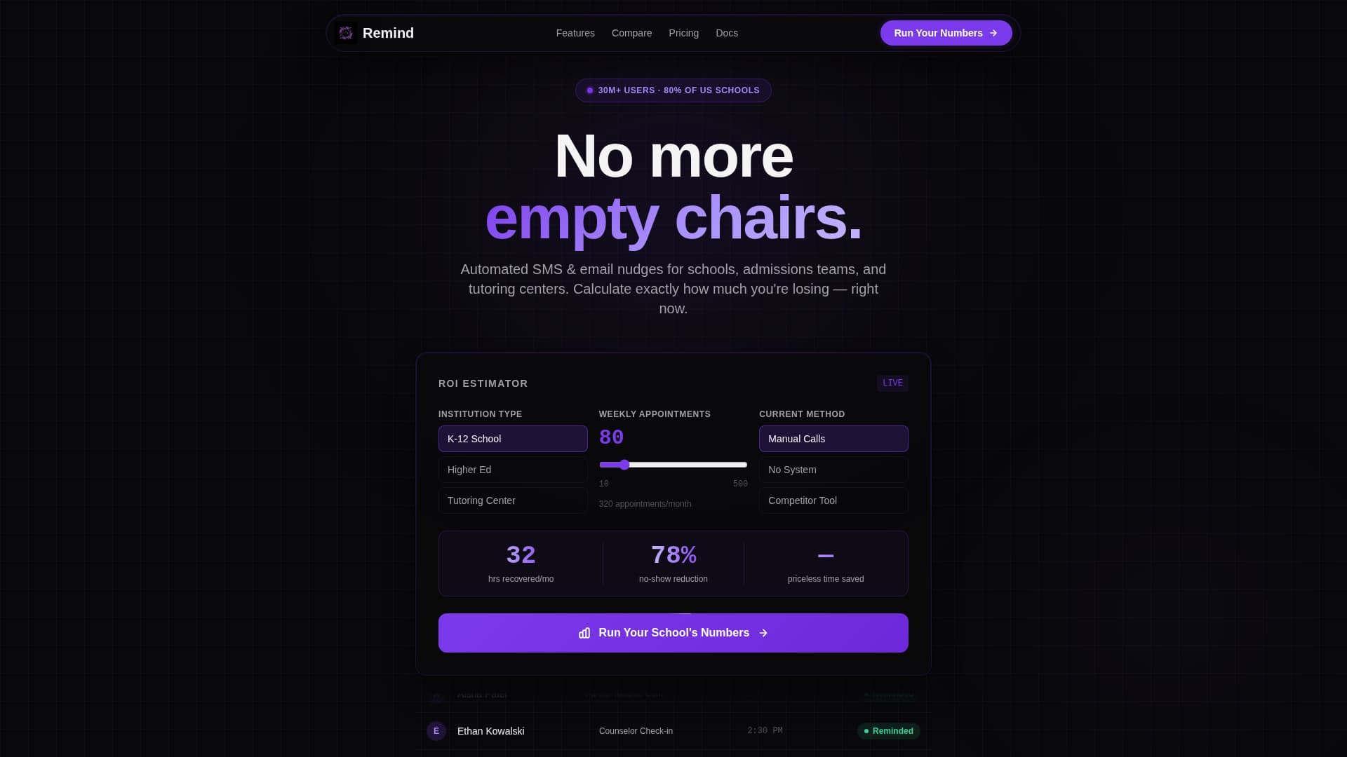 Remind - Powerful Education Landing Page Template