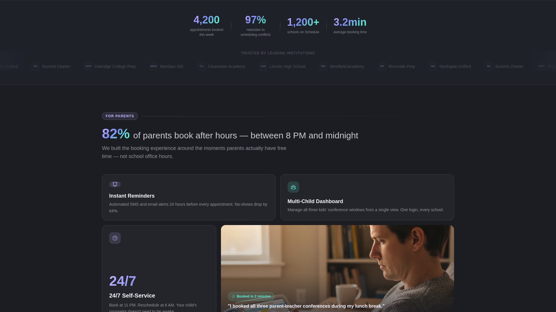 Schedule - Effortless Education Landing Page Template