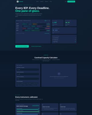 Caseload - Powerful Education Management Landing Page Template
