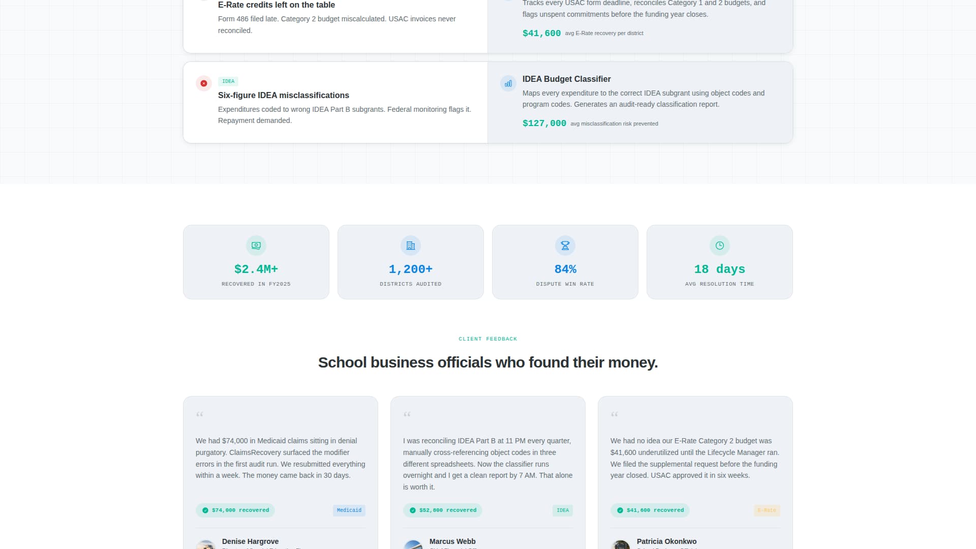 Claims - Powerful Education Landing Page Template