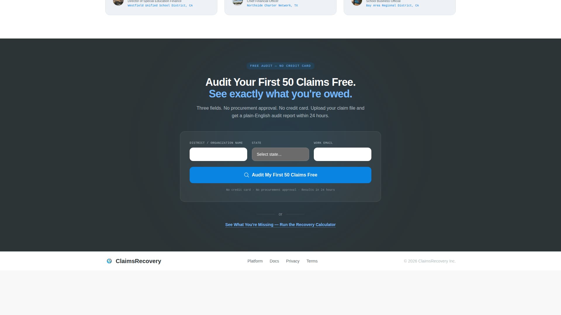 Claims - Powerful Education Landing Page Template