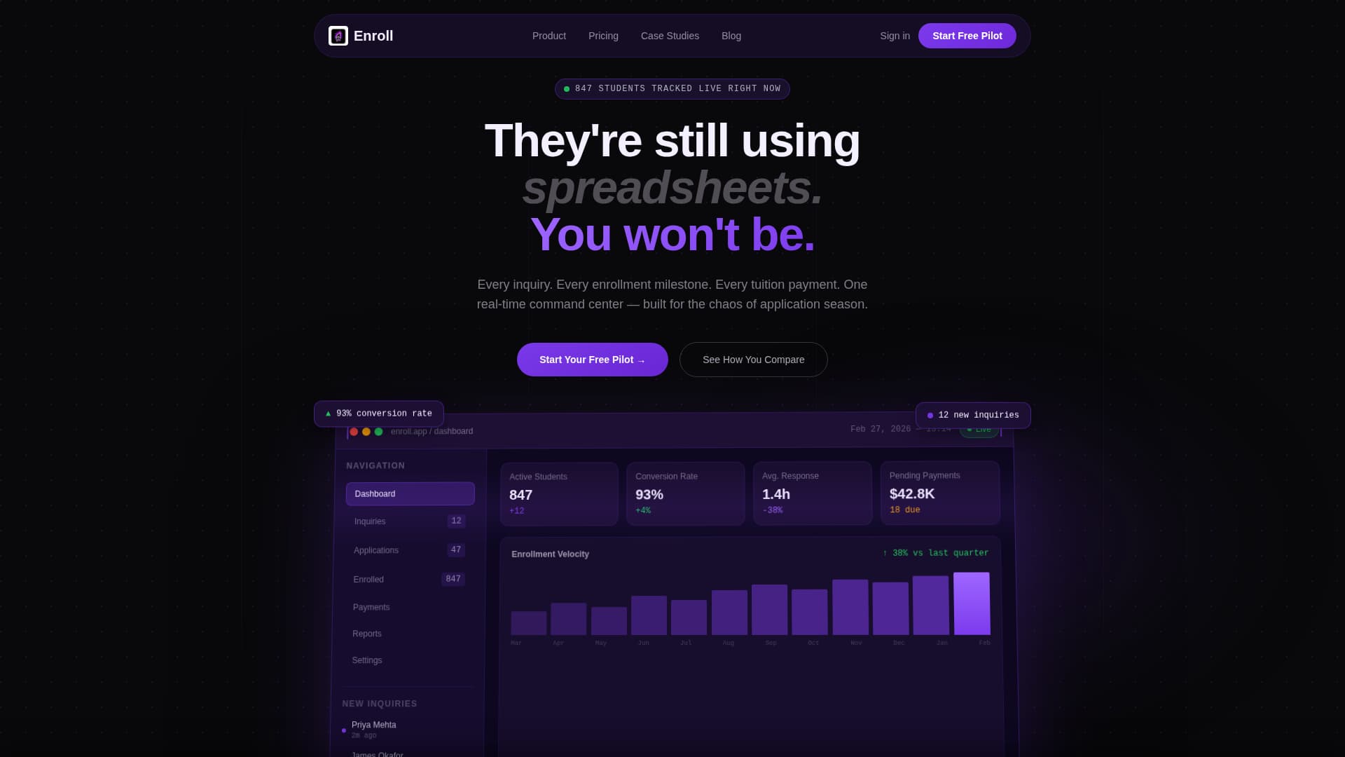 Enroll - Powerful Education Management Landing Page Template
