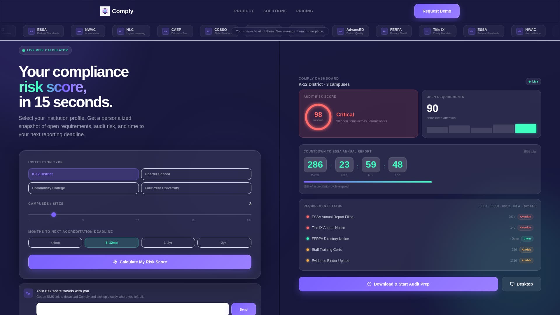 Vault — Governance Compliance Landing Page Template