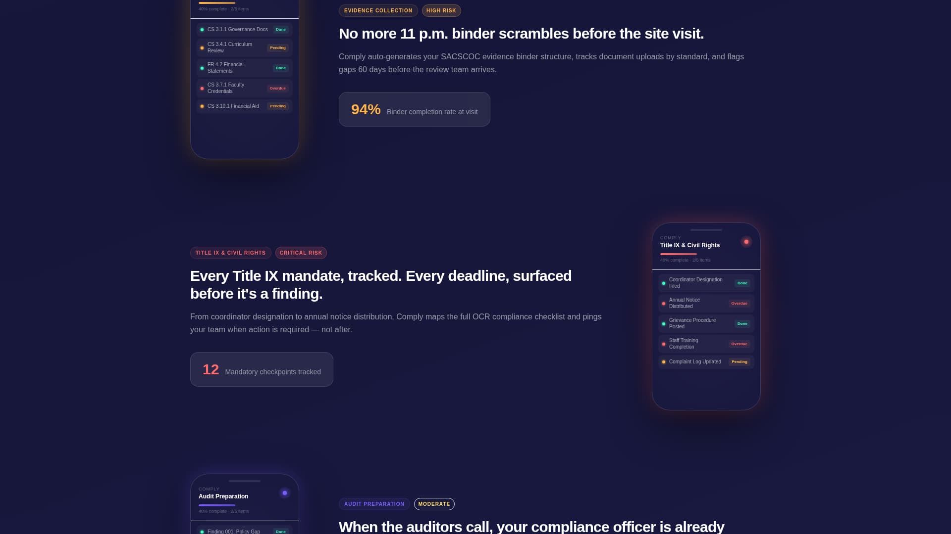 Vault — Governance Compliance Landing Page Template