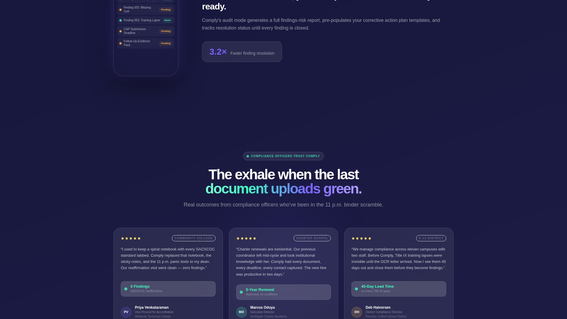 Vault — Governance Compliance Landing Page Template