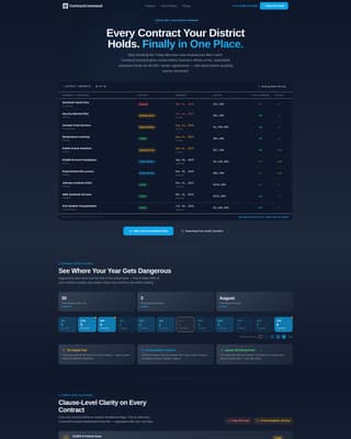 Contract Command - Powerful Education Management Landing Page Template