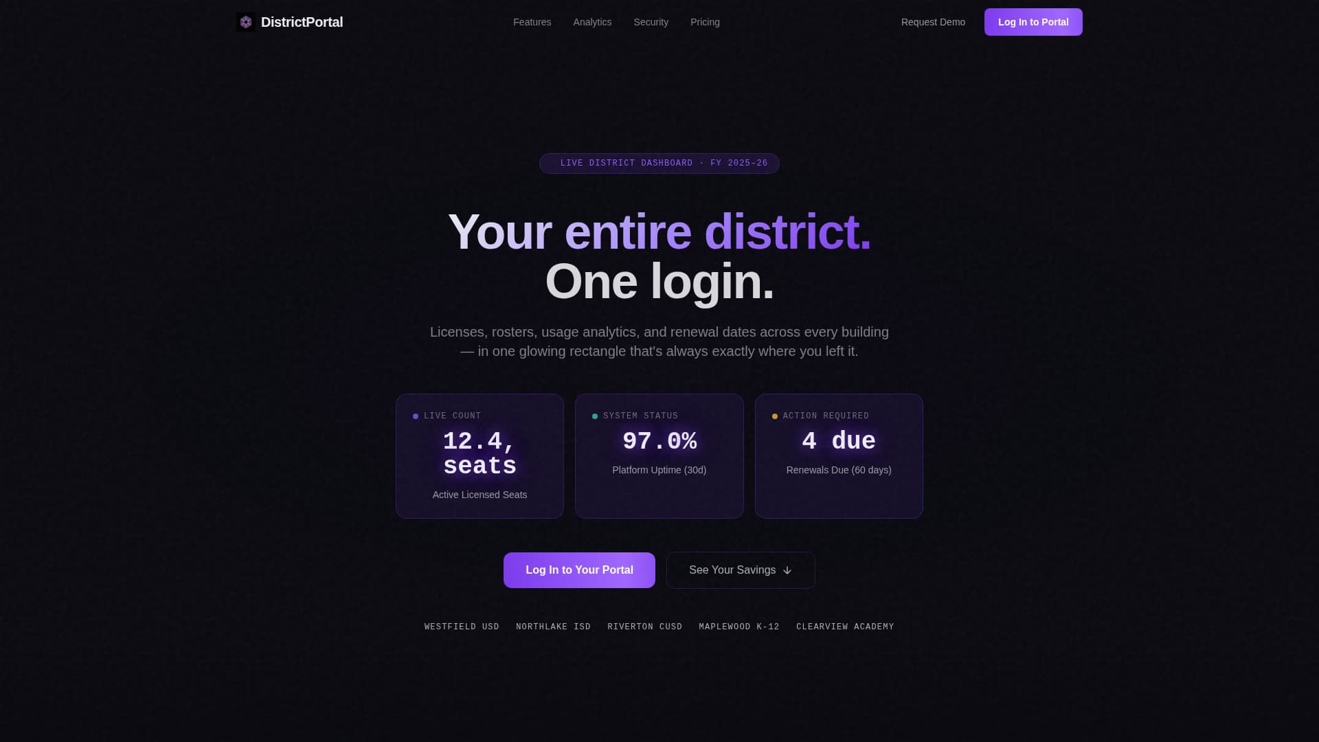 District Portal - Powerful Education Landing Page Template
