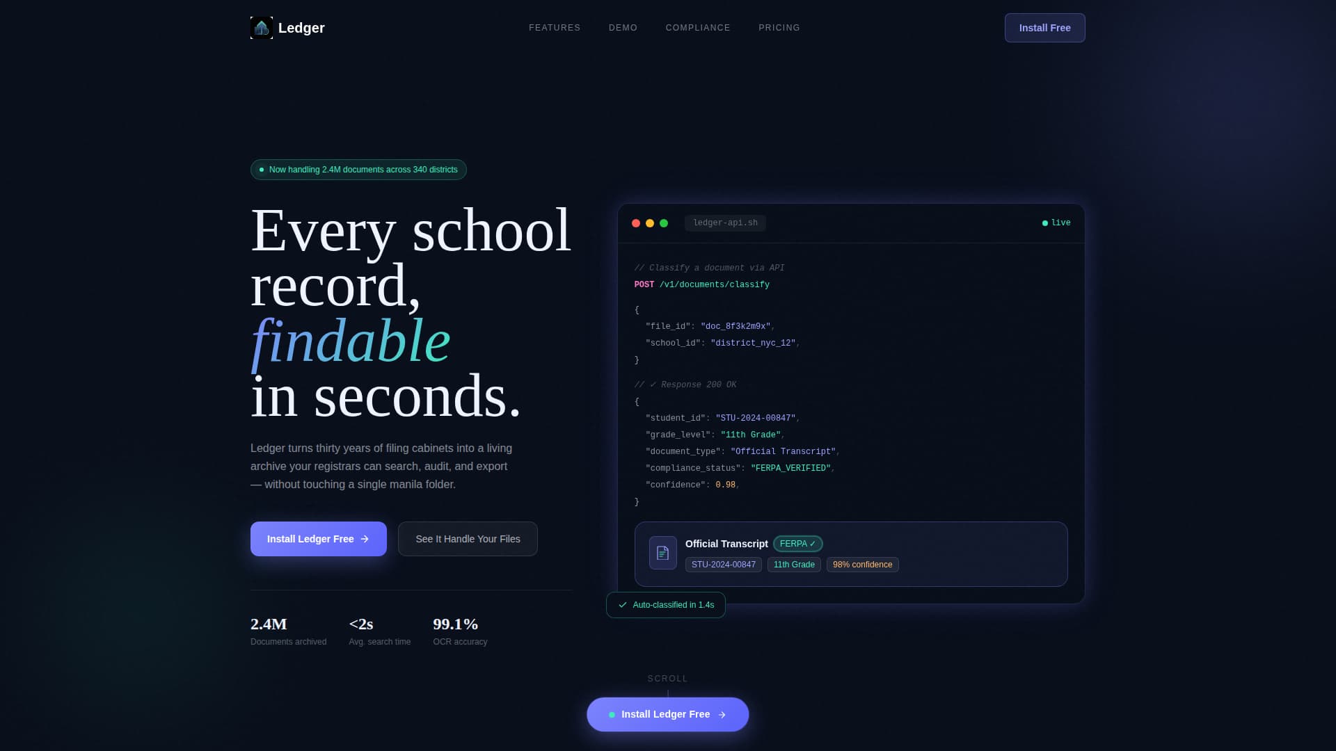 Ledger - Dynamic Education Landing Page Template