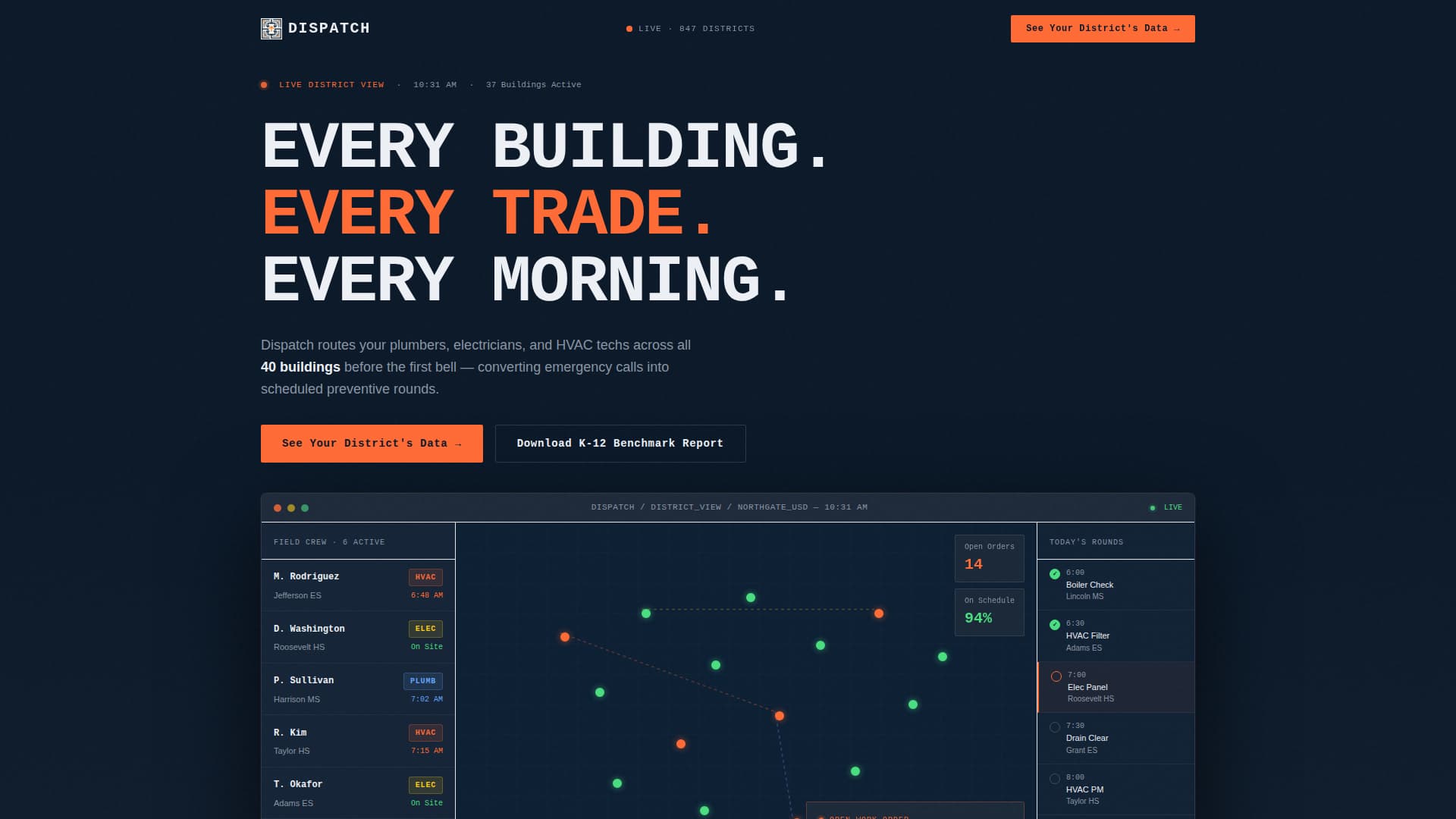 Dispatch - Powerful Education Management Landing Page Template