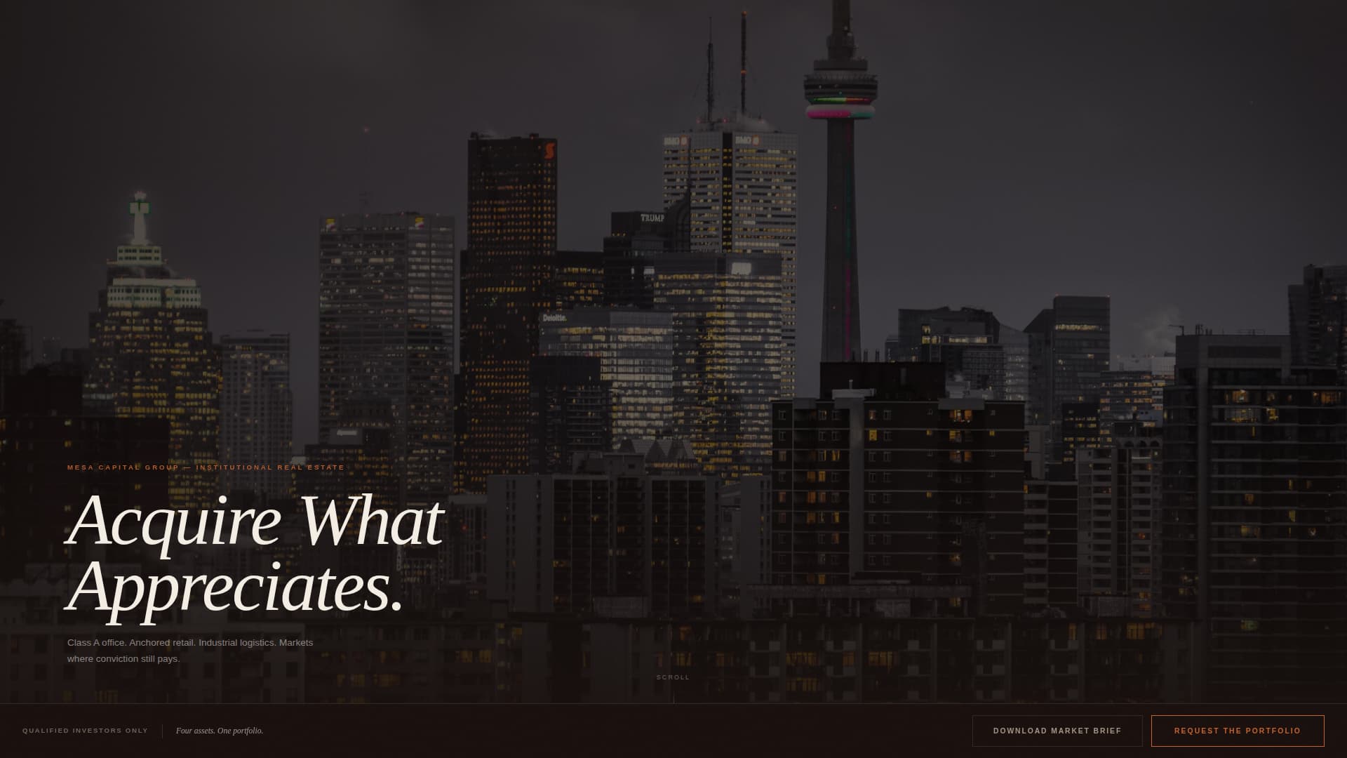 Mesa - Immersive Commercial Landing Page Template