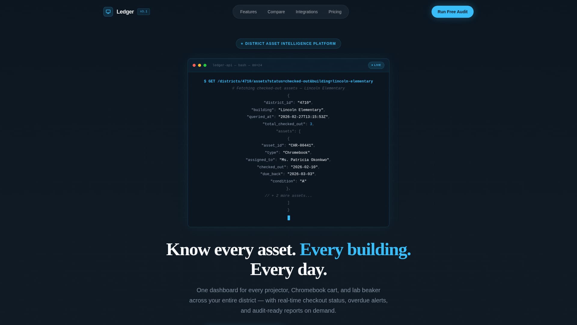 Ledger - Powerful Education Landing Page Template