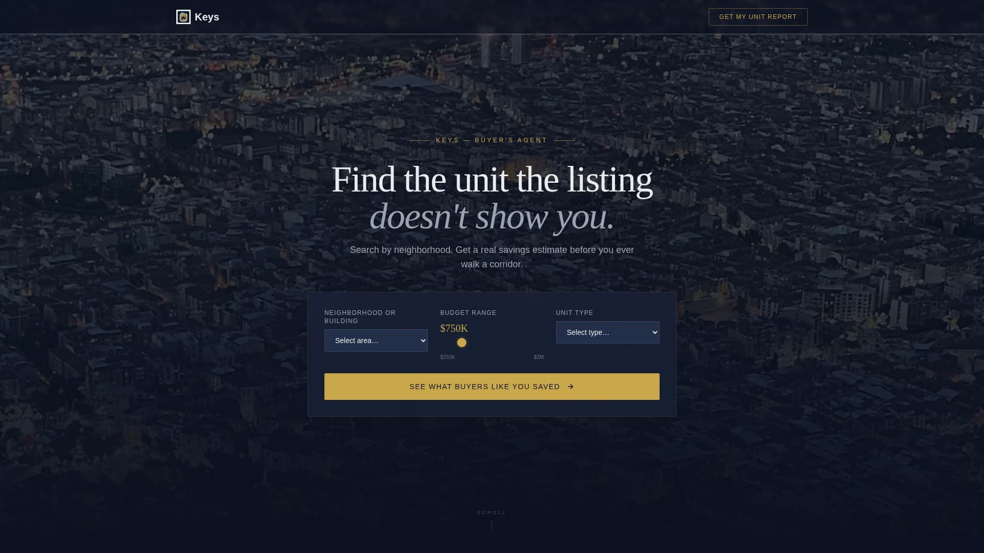 Keys - Immersive Condo Landing Page Template