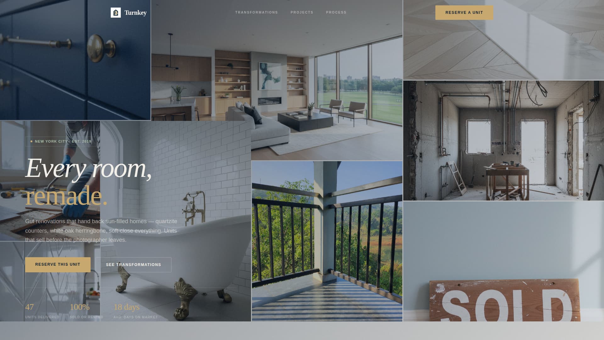 Turnkey - Immersive Renovation Landing Page Template