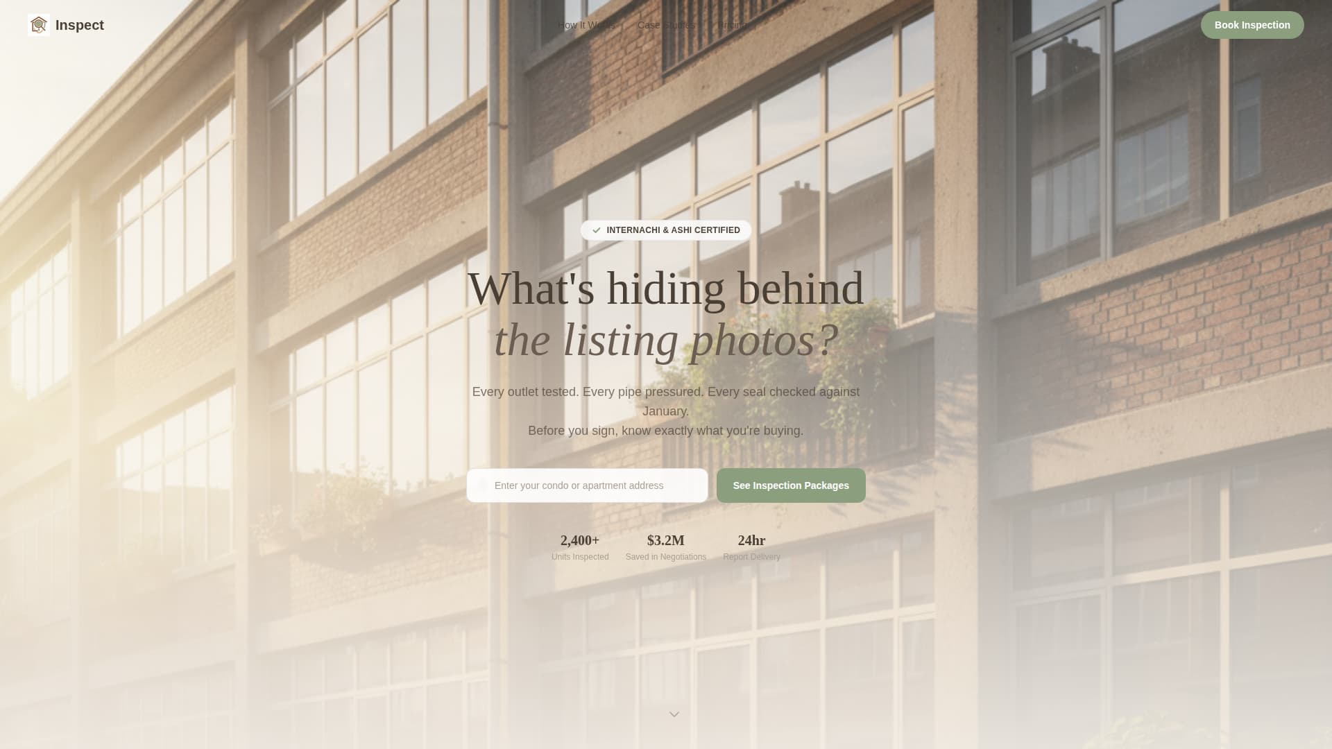 Inspect - Trusted Condo Inspection Landing Page Template