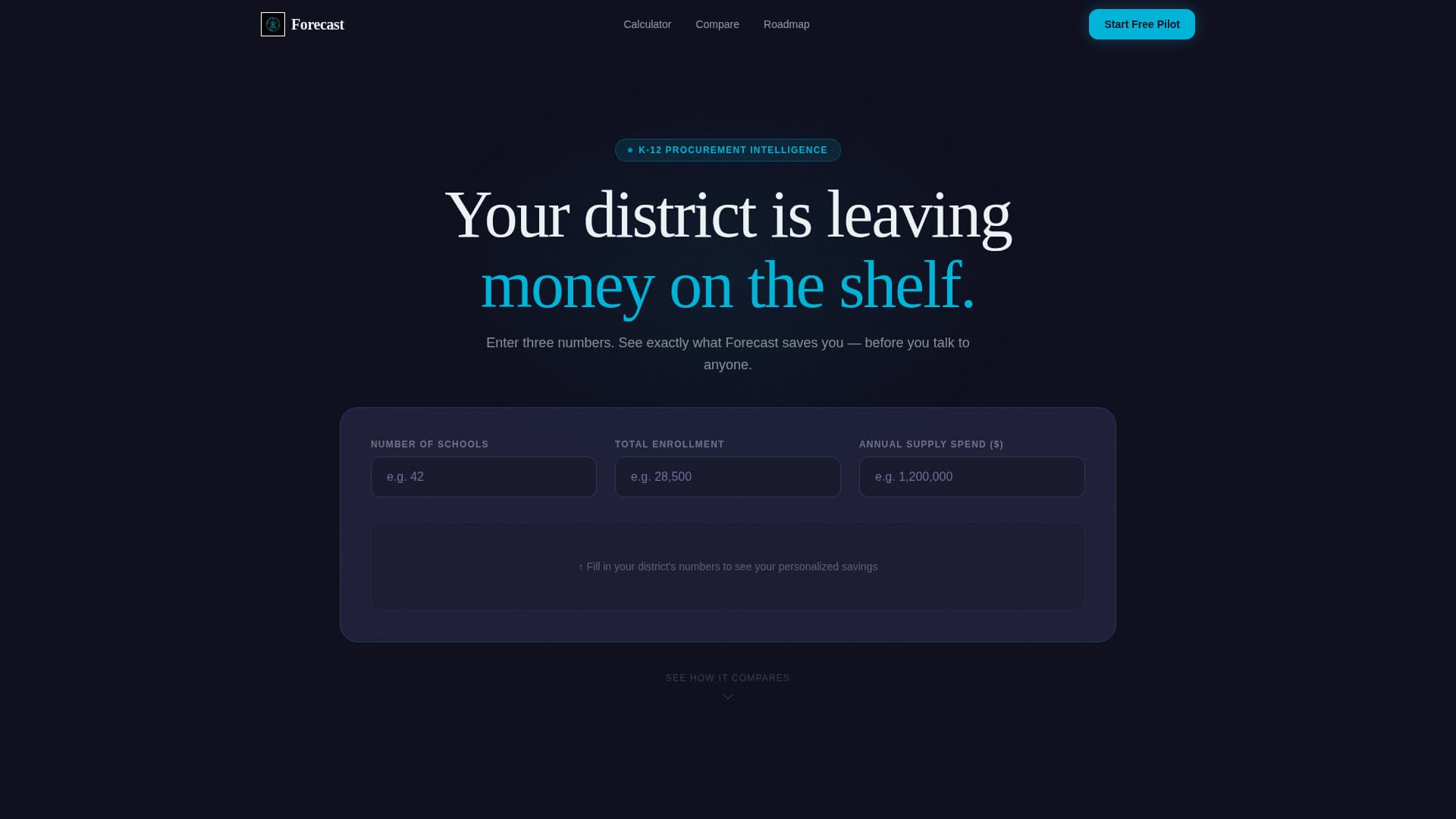 Forecast - Intelligent Procurement Landing Page Template