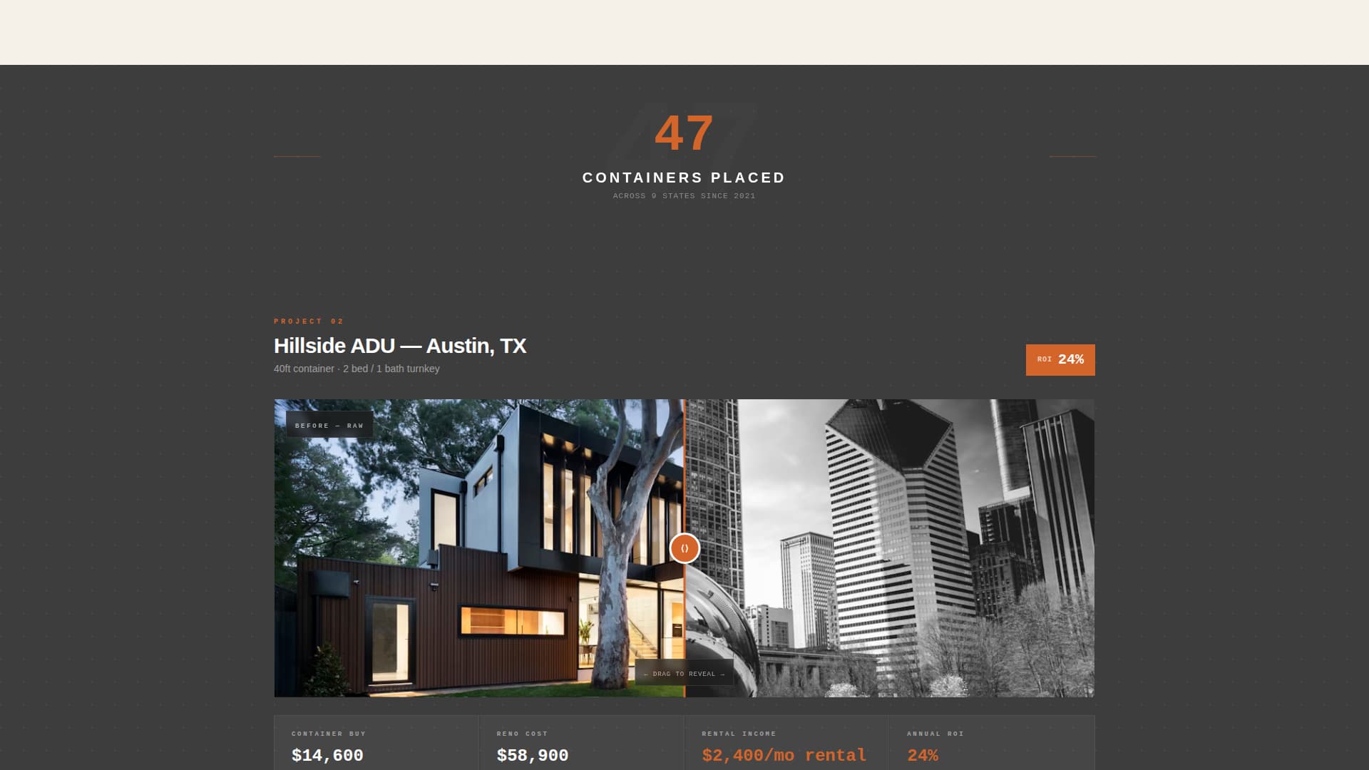 Reforge - Industrial Containerhome Landing Page Template