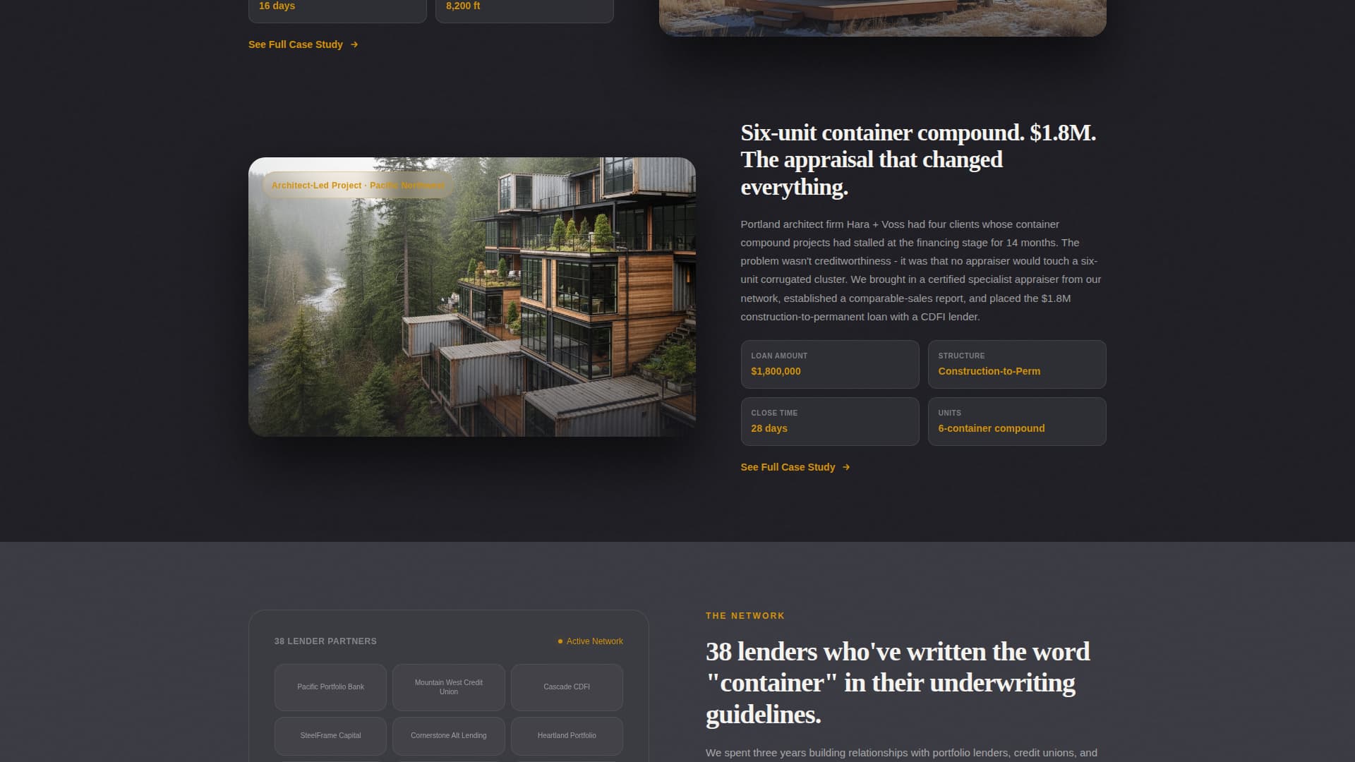 Container Loans - Precision Mortgage Landing Page Template