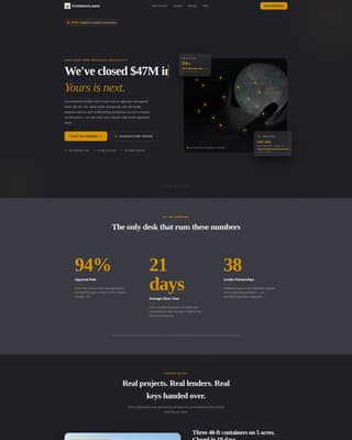 Container Loans - Precision Mortgage Landing Page Template