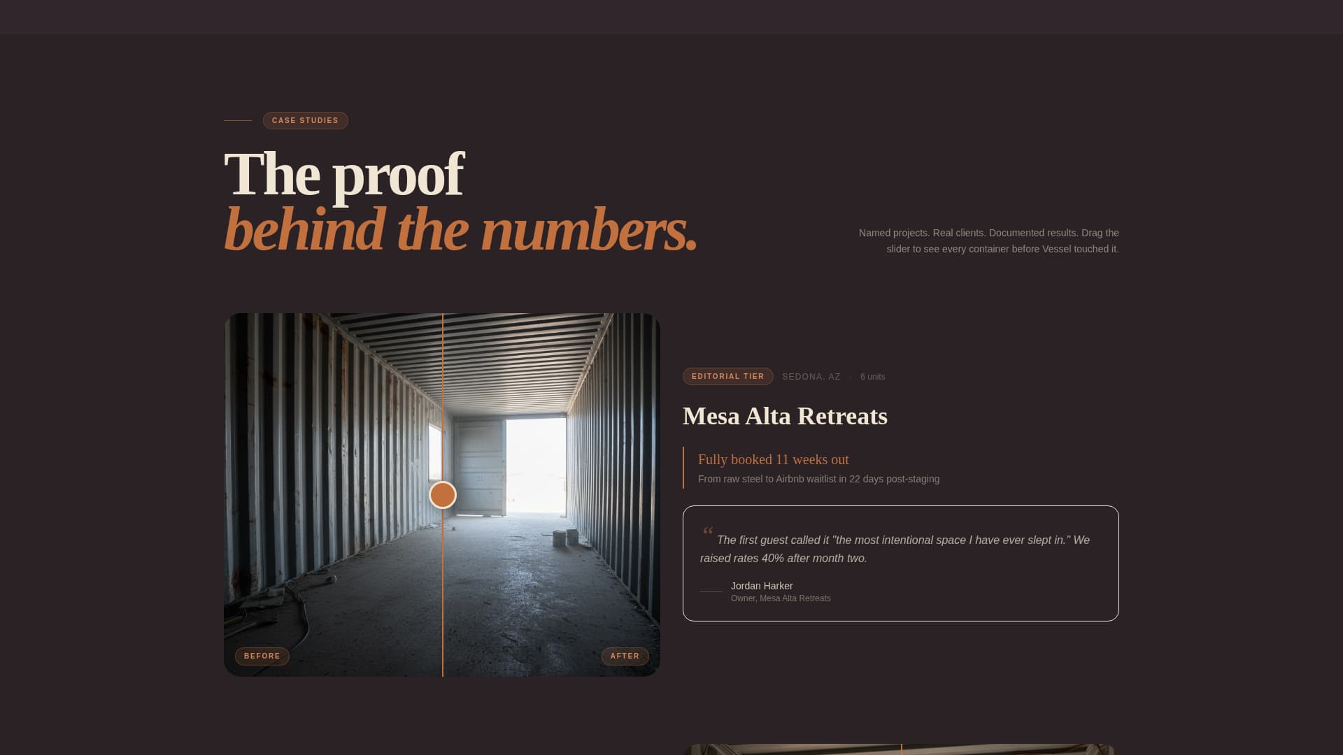 Vessel - Immersive Container Home Landing Page Template