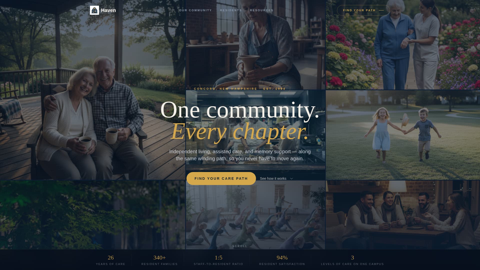 Haven - Immersive Retirement Landing Page Template