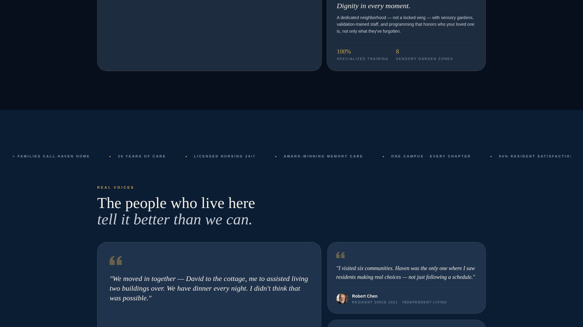 Haven - Immersive Retirement Landing Page Template