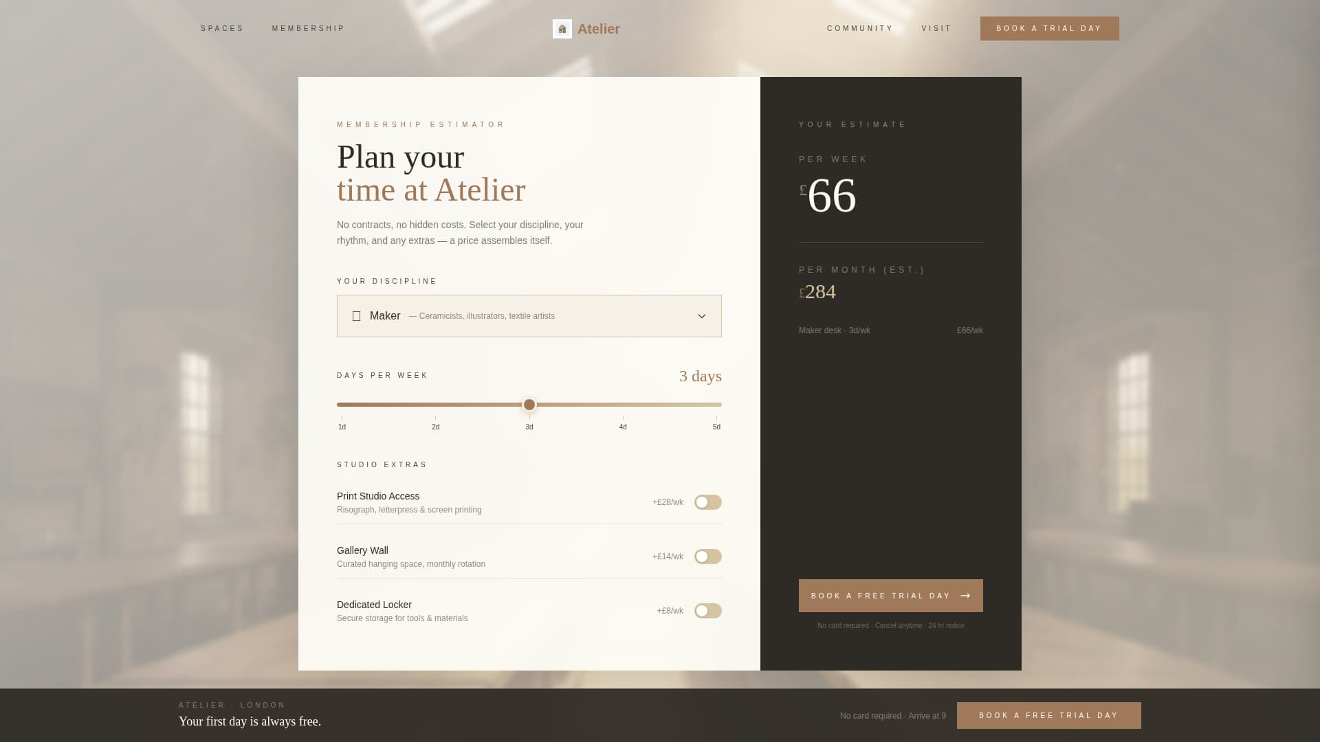 Atelier - Inspiring Coworking Landing Page Template