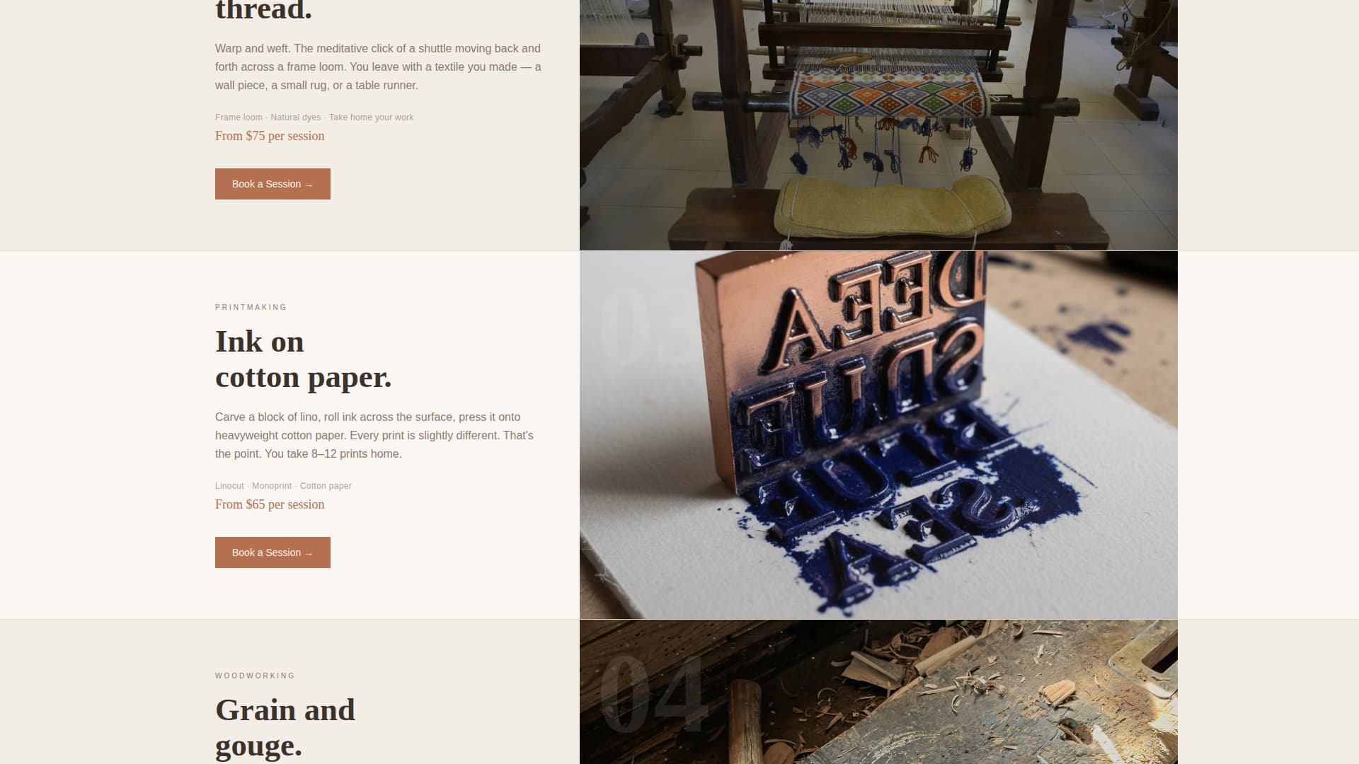 Atelier - Inspiring Makerspace Landing Page Template