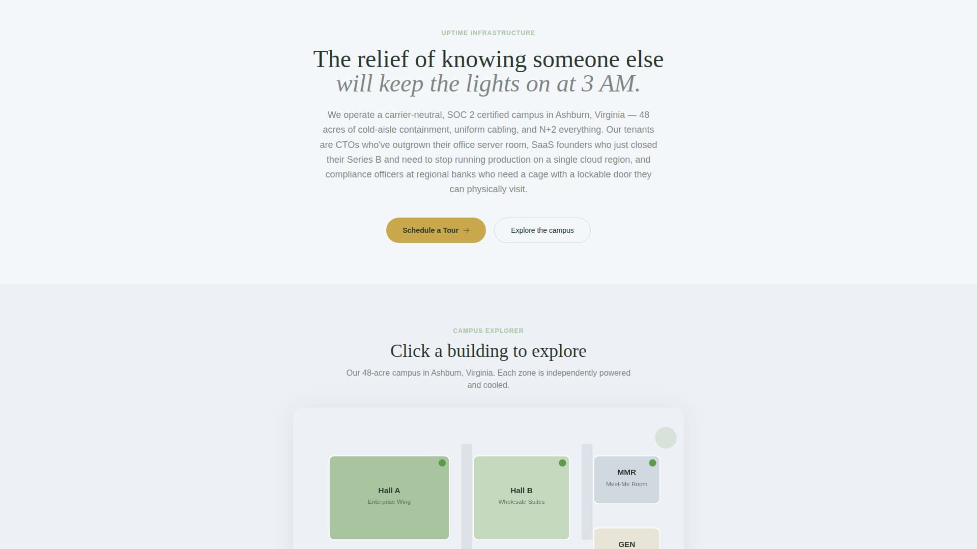 Uptime - Serene Colocation Landing Page Template
