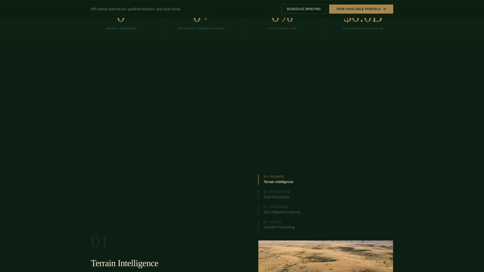 Parcel - Immersive Land Brokerage Landing Page Template