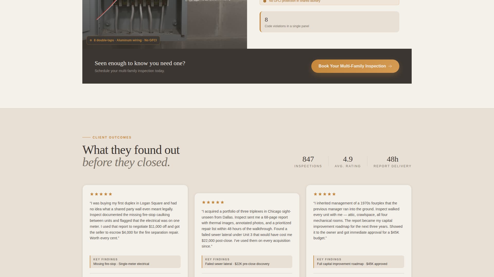 Inspect - Thorough Multifamily Landing Page Template