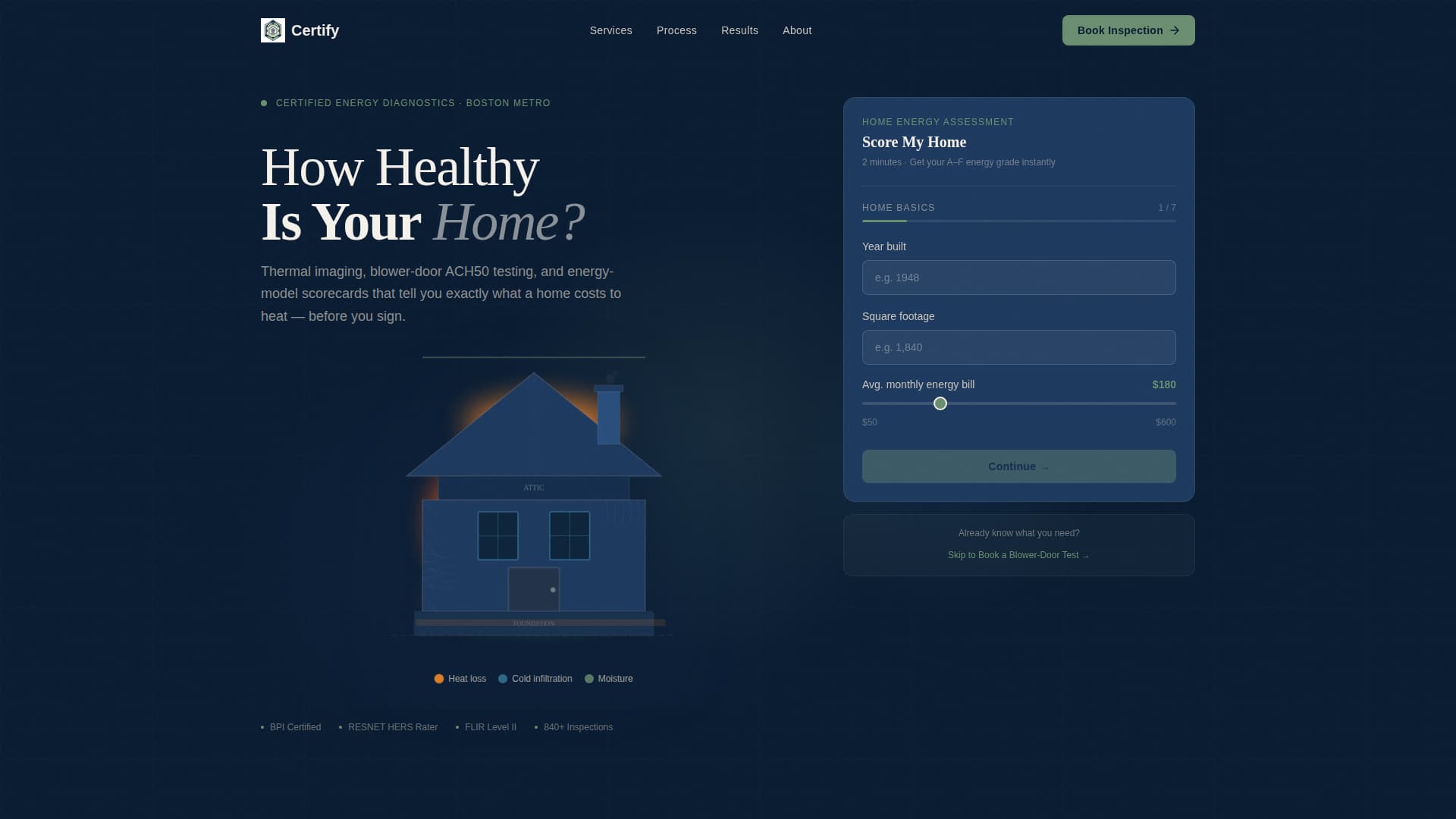 Certify - Diagnostic Greenhome Landing Page Template