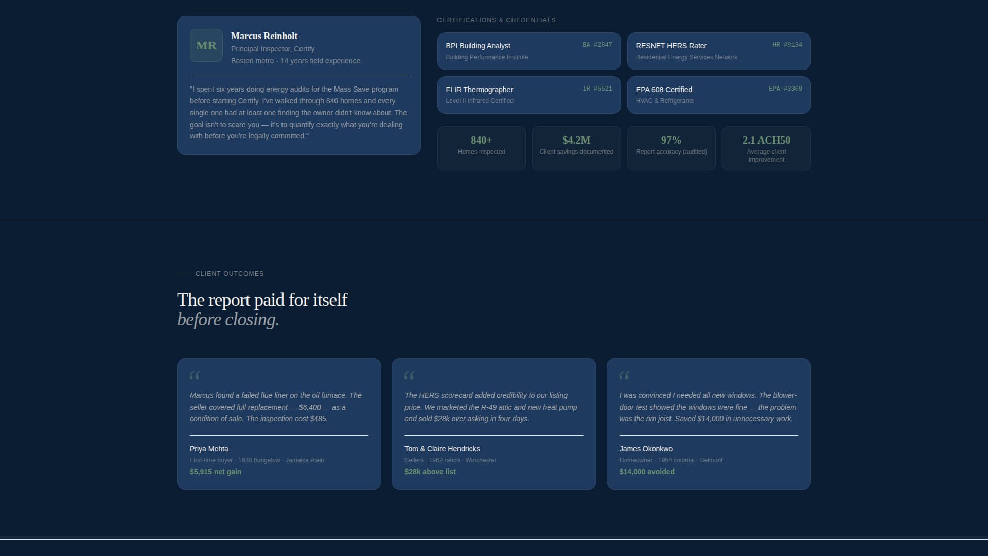 Certify - Diagnostic Greenhome Landing Page Template