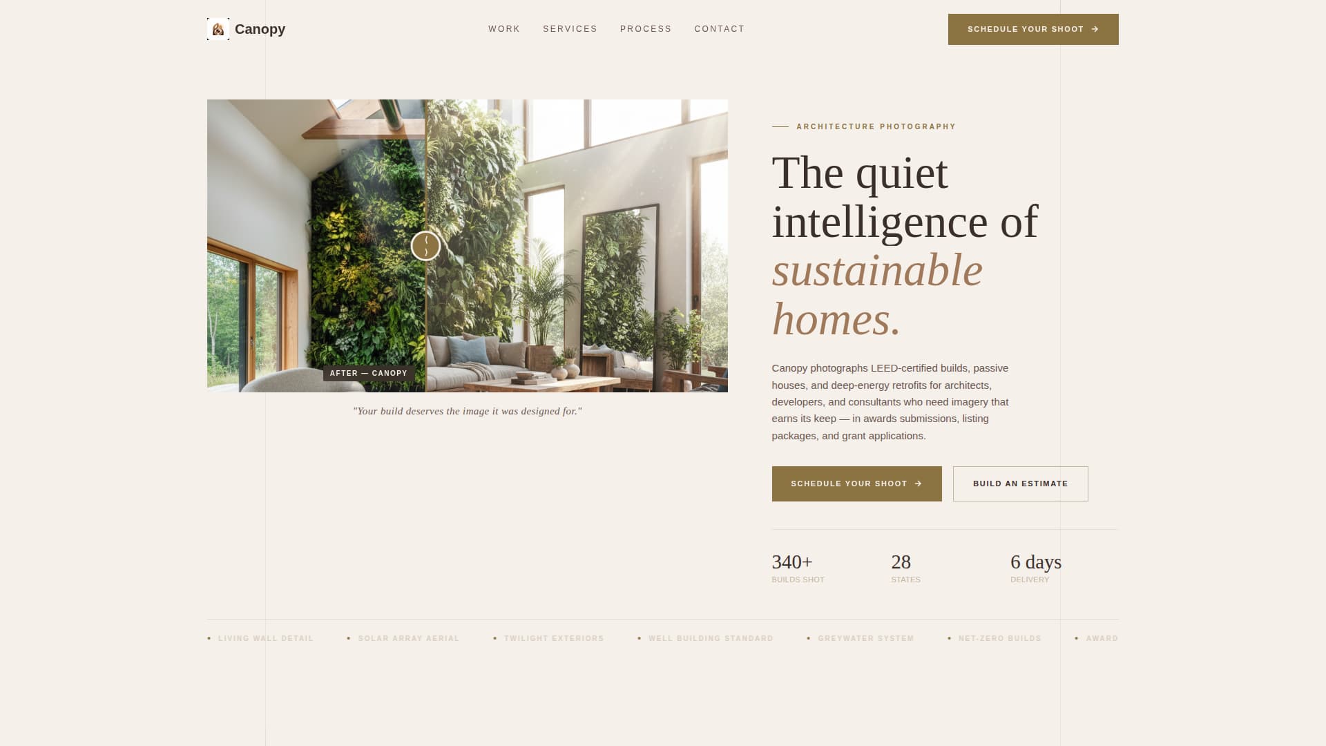 Canopy - Stunning Eco Photography Landing Page Template