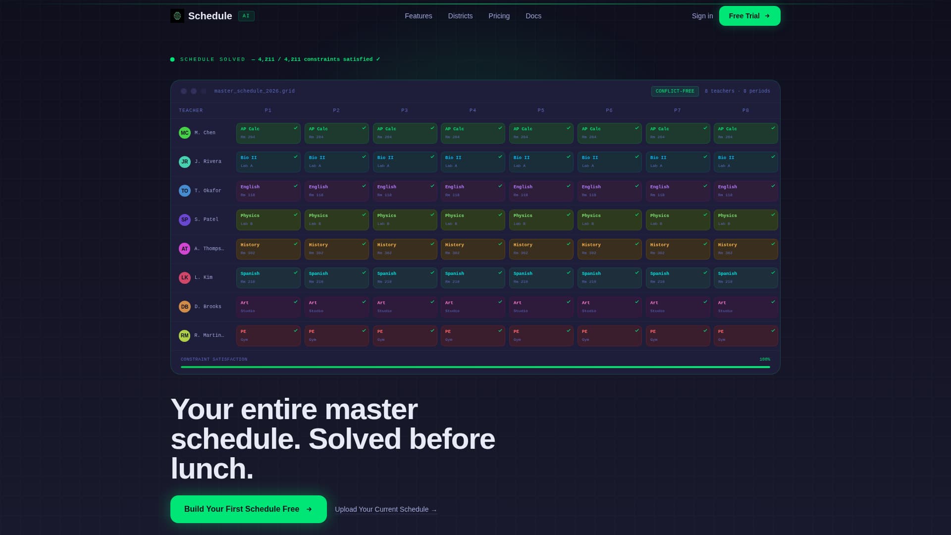 Scheduler - Conflictfree Education Landing Page Template