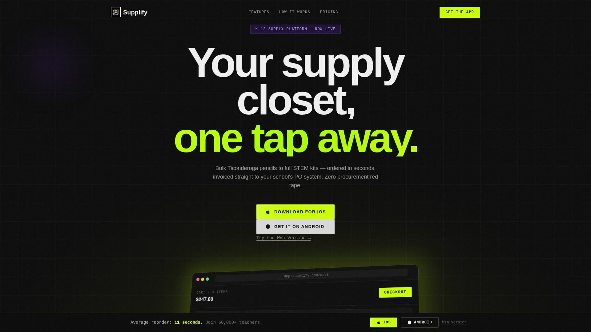 Supplify - Seamless Educationstore Landing Page Template