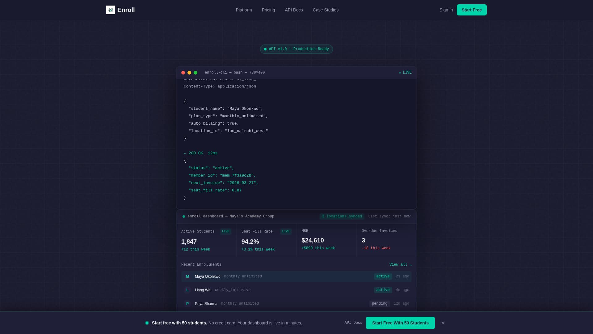 Enroll - Streamlined Academy Landing Page Template