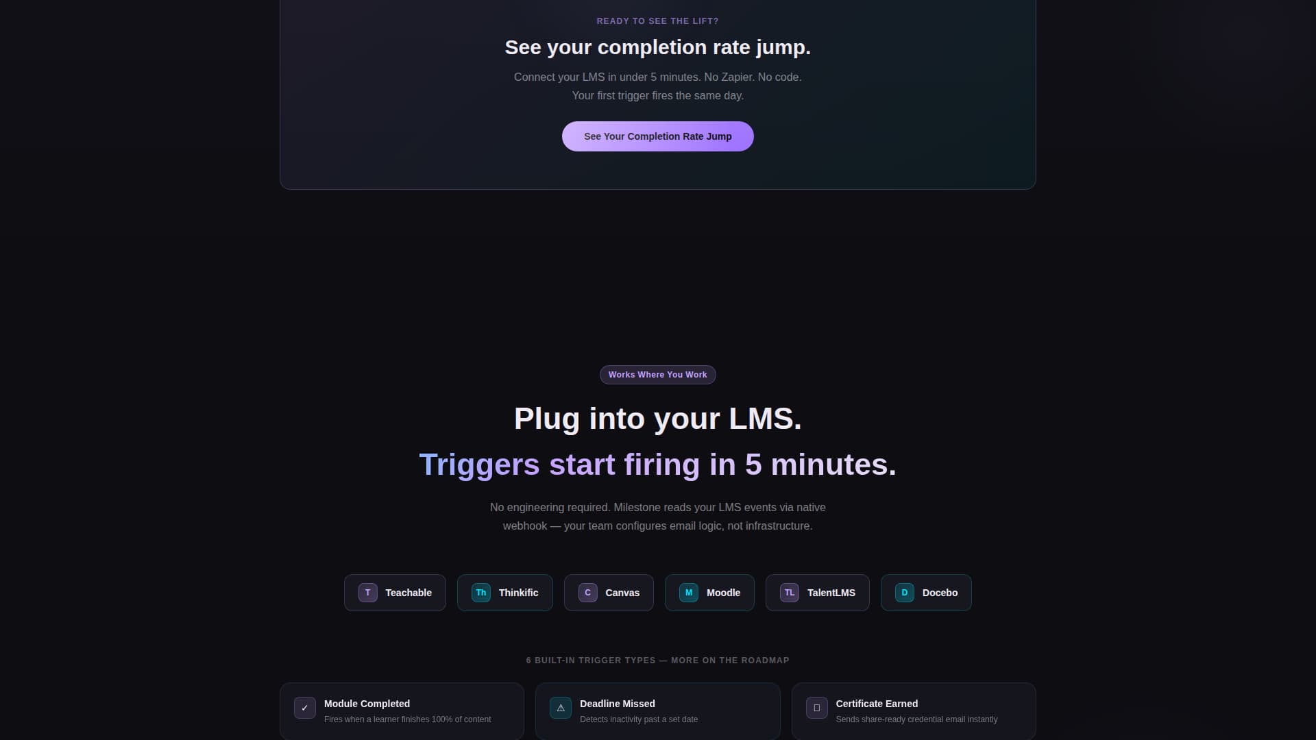 Milestone - Automated Education Landing Page Template